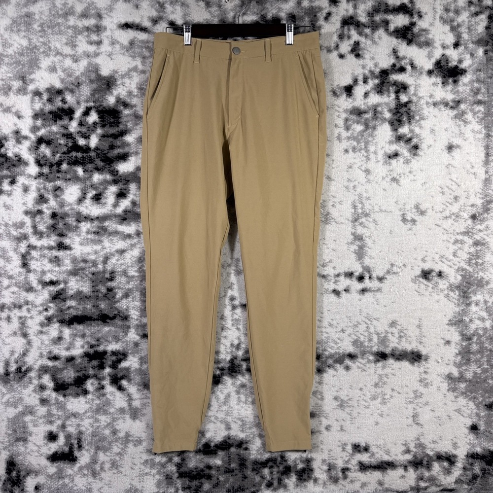 Primo Pants Mens Size 32 Tall Beige Performance Stretch Golf Preppy Zip Ankle